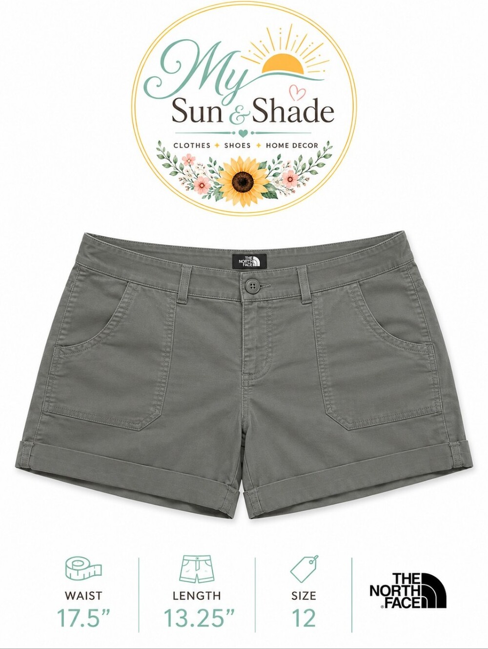 The North Face Women's Dry-fit Olive Shorts with Cuffed Hem